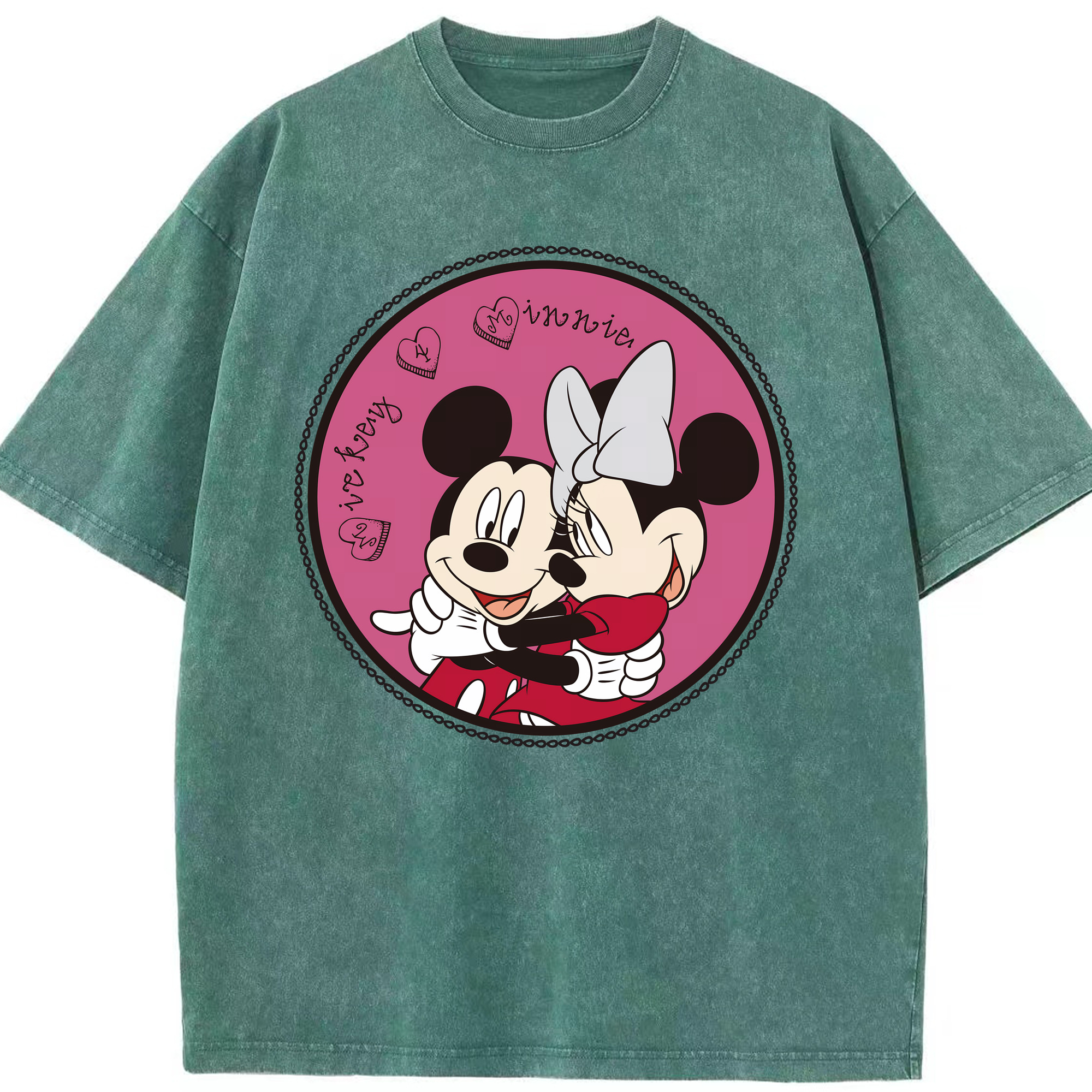 （画像用） ミッキーマウス Mickey Mouse 綿100% ヴィンテージ風 半袖Tシャツ（フロントプリント）